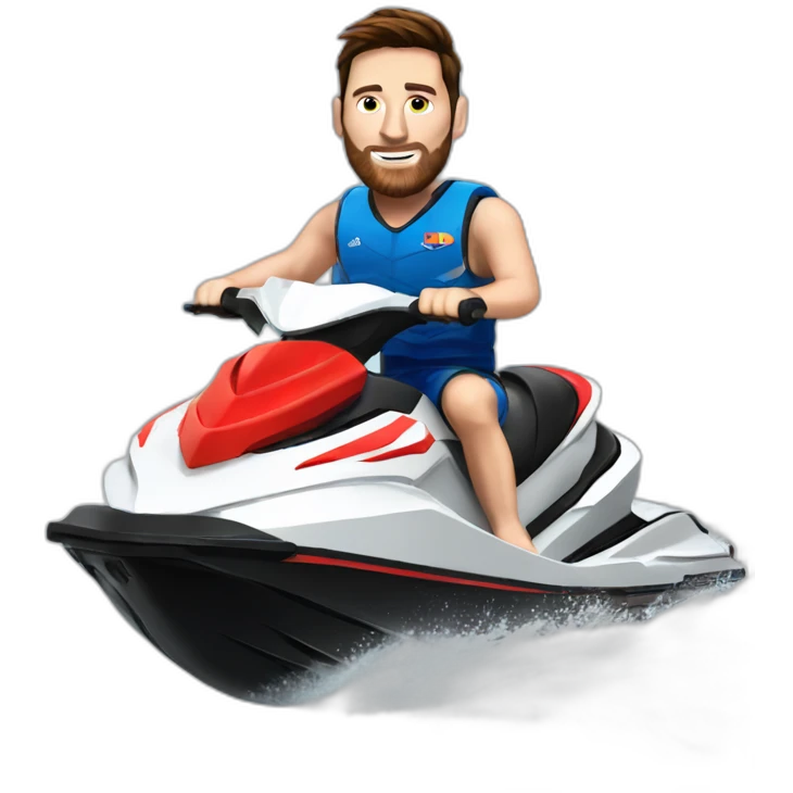 Messi on the jet ski emoji