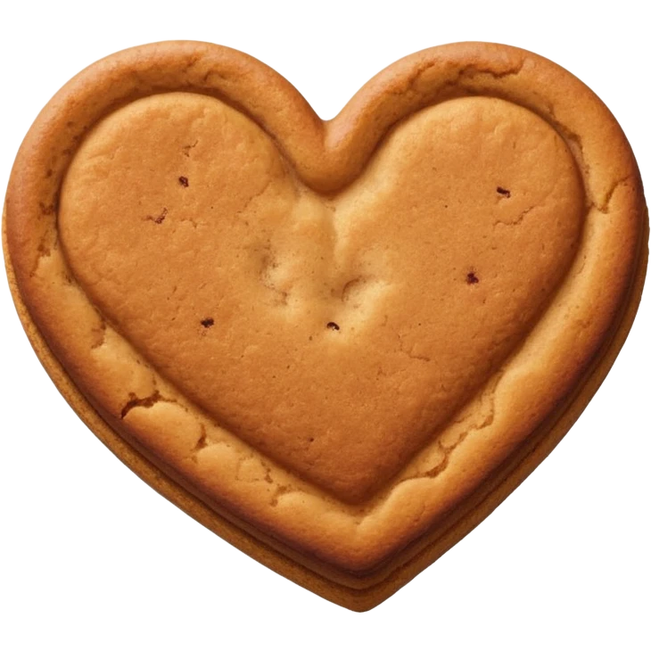 snicker doodle cookie with cinnamon powder on top in a heart shape cookie emoji