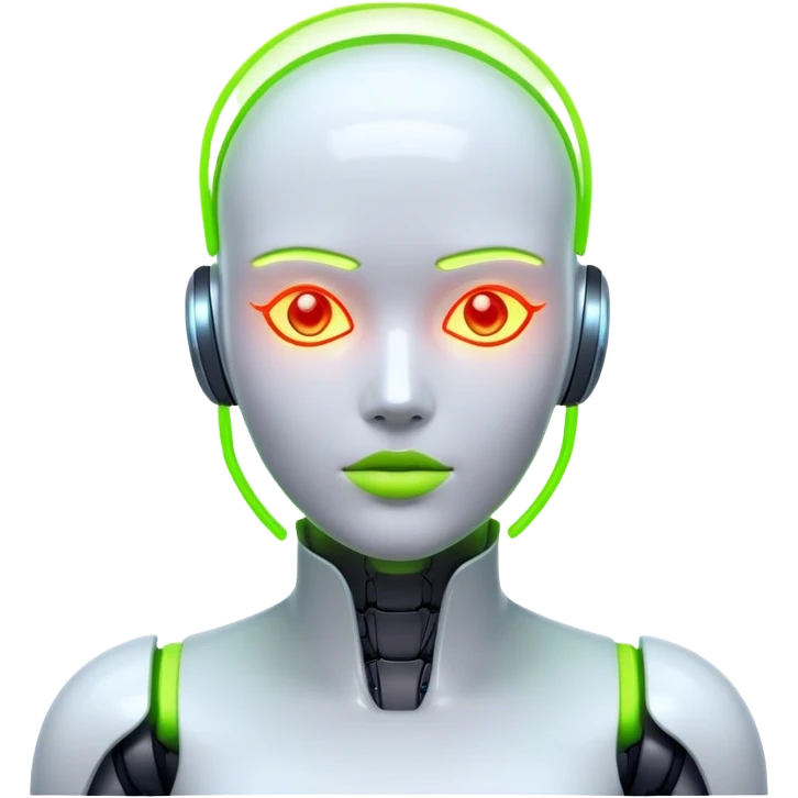 neon cyberpunk style android emoji