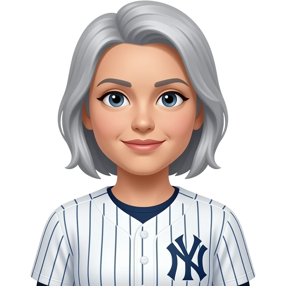 Female gray hair ny yankee emoji