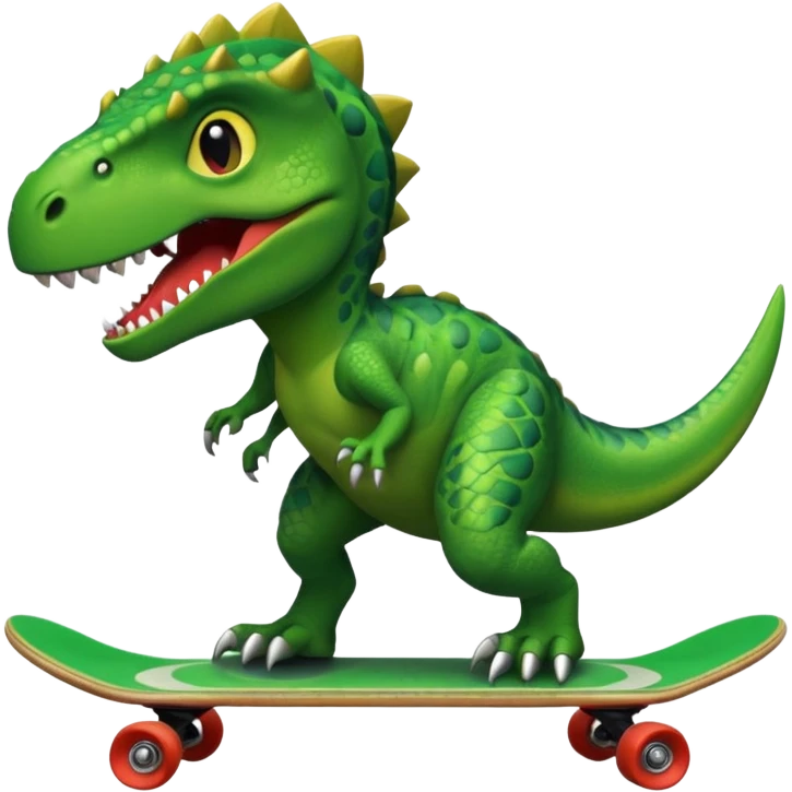 Dinosaur on a skateboard emoji