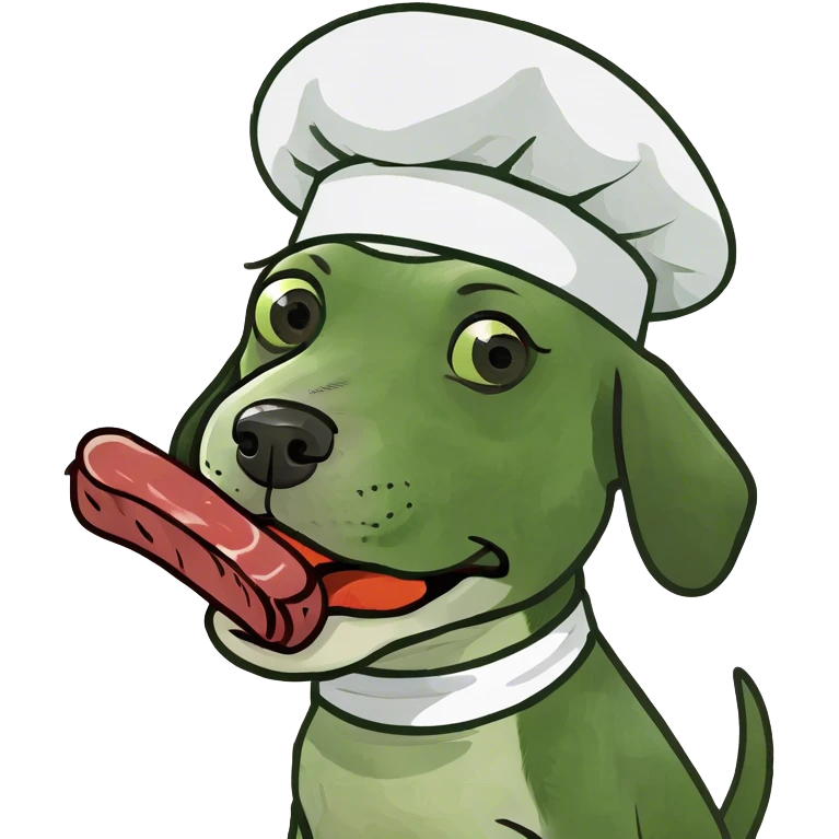 Beagle with beef emoji