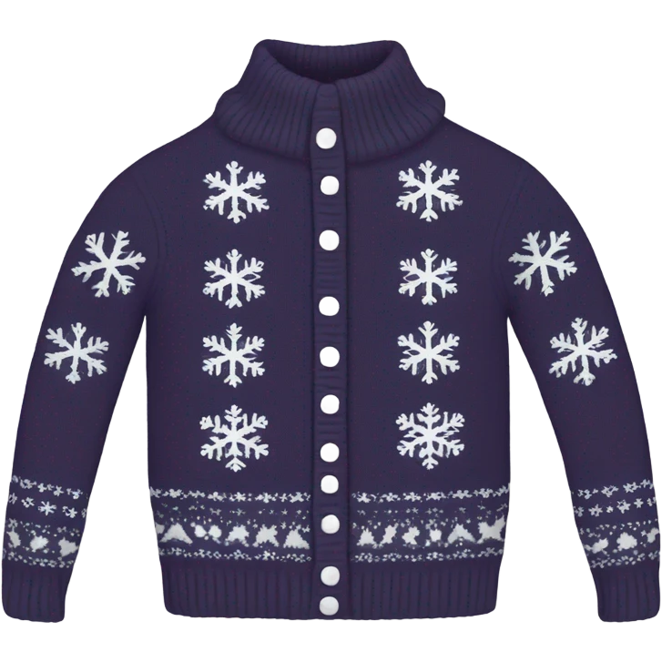 Knit sweater with snowflakes design emoji