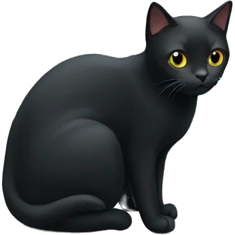 black cat by the water emoji