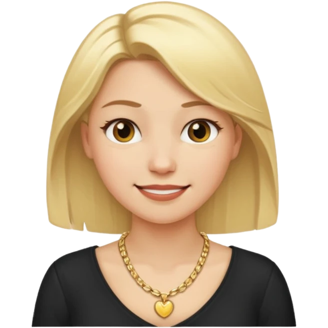 Female with Gold Necklace, fair skin,blonde hair, different expressions. emoji