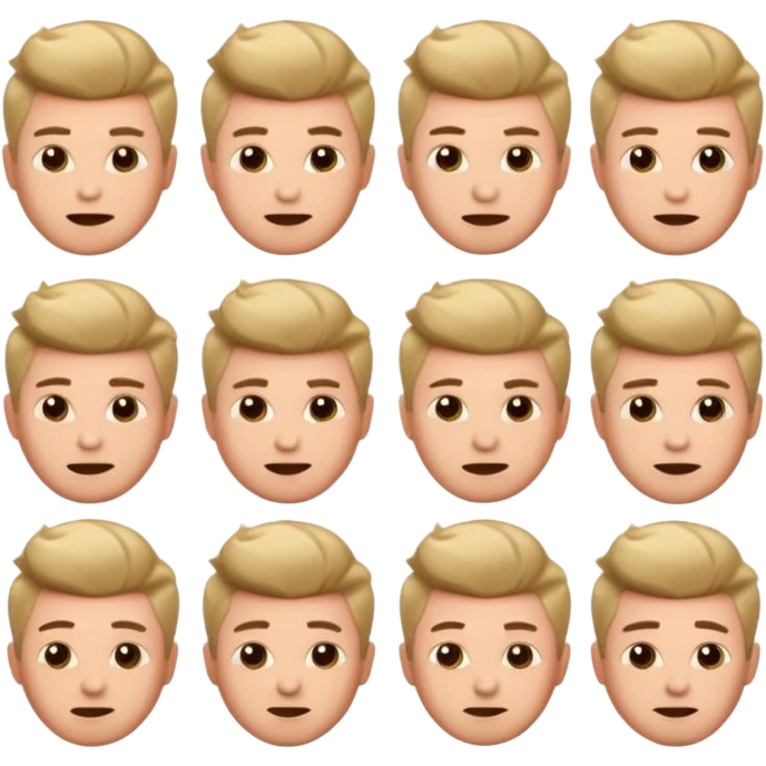 buat kan saya emoji berupa icon cowo dengan potongan quiff rapih dengan berbagai ekspresi emoji