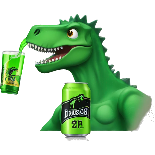 Dinosaur drinking Monster energy  emoji