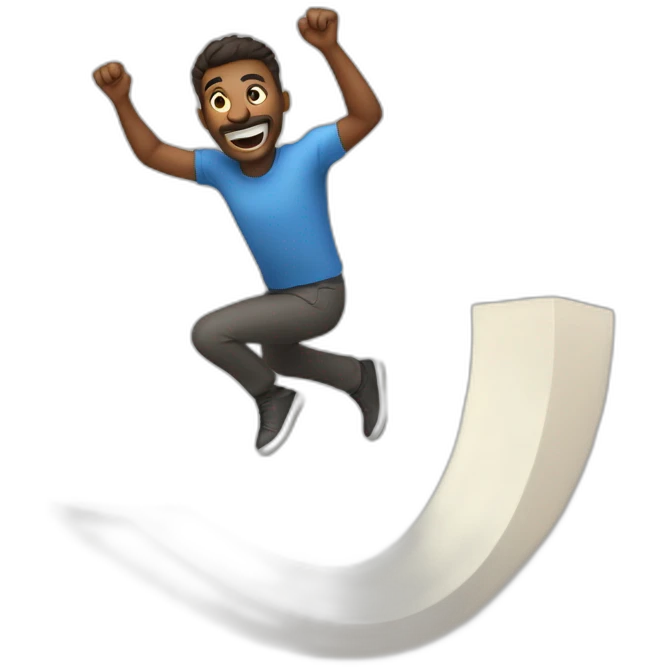 man jumping over curve emoji
