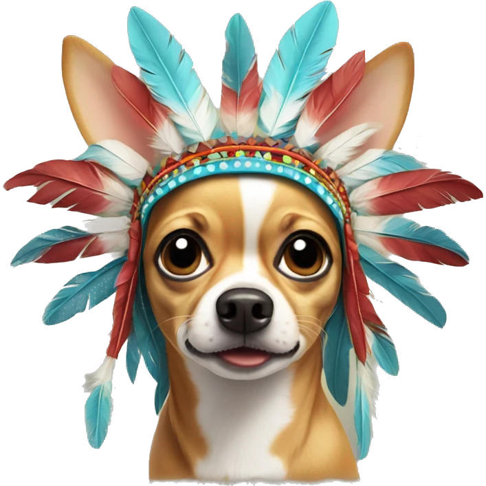 Chihuahua native headdress surprised  emoji