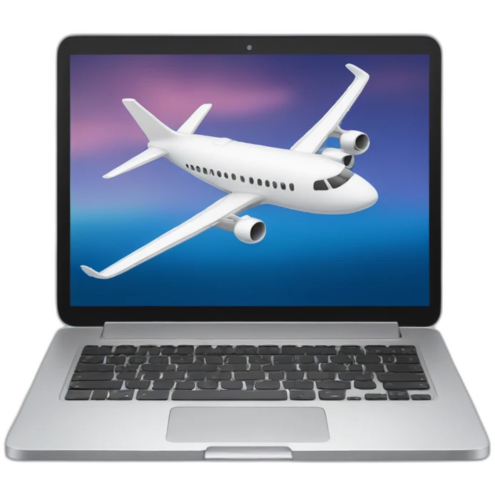 plane in front of the laptop emoji