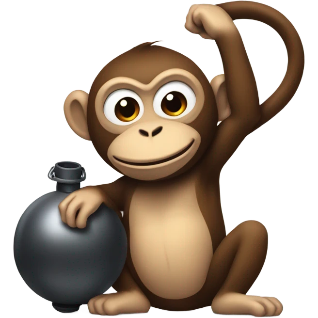 monkey with a huge bomb emoji