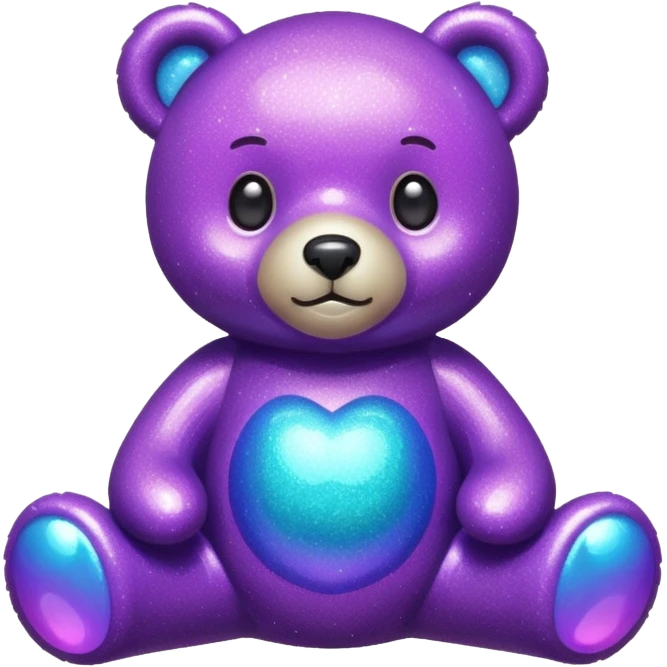 glitter purple ursinho emoji