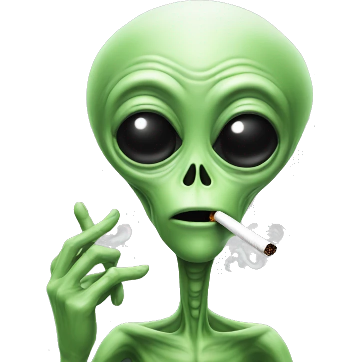alien smoking a cigarette  emoji