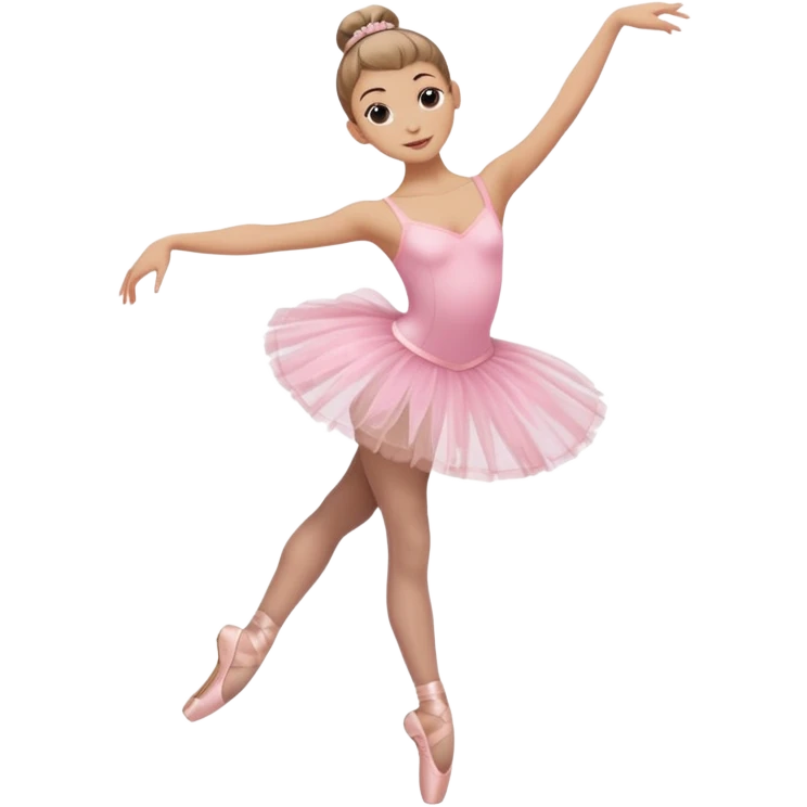 vorrei una ballerina sulle punte in pass e e possibilmente le emoji trasparente oppure anche colorata con il tutù rosa e lo chignon eccetera emoji