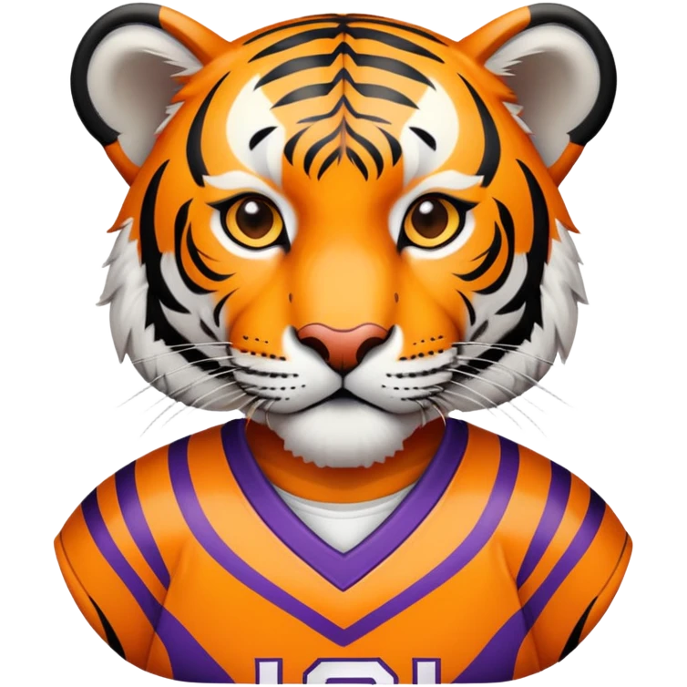 Tiger in LSU Jersey emoji