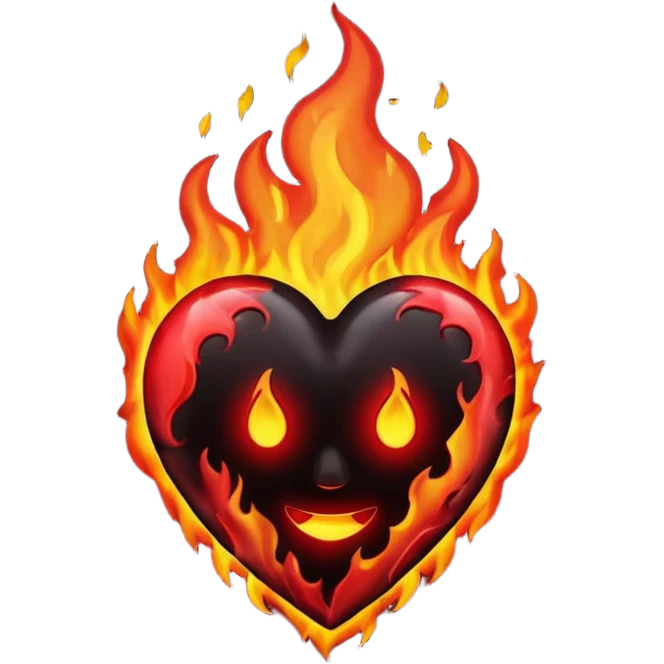 Black Heart on fire emoji
