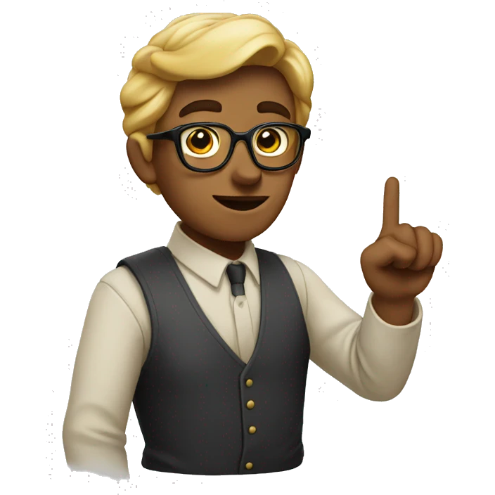 Nerd with finger up emoji