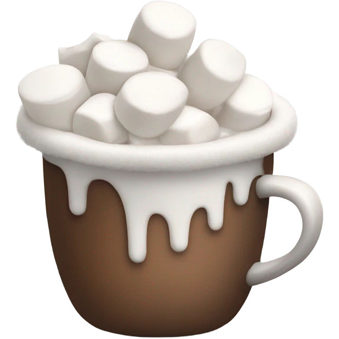 White cup of hot cocoa with marshmallows emoji