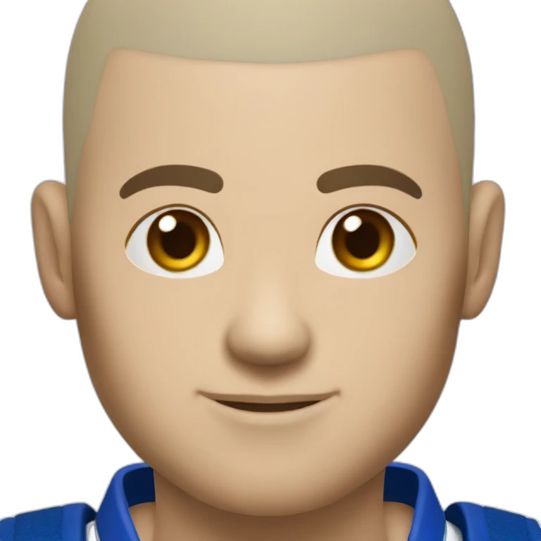 young man brazilian jiu jitsu shaved head white-belt emoji