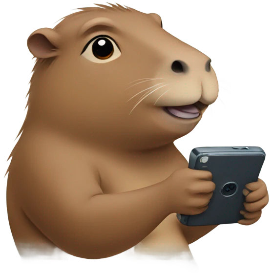 capybara takes video on phone emoji