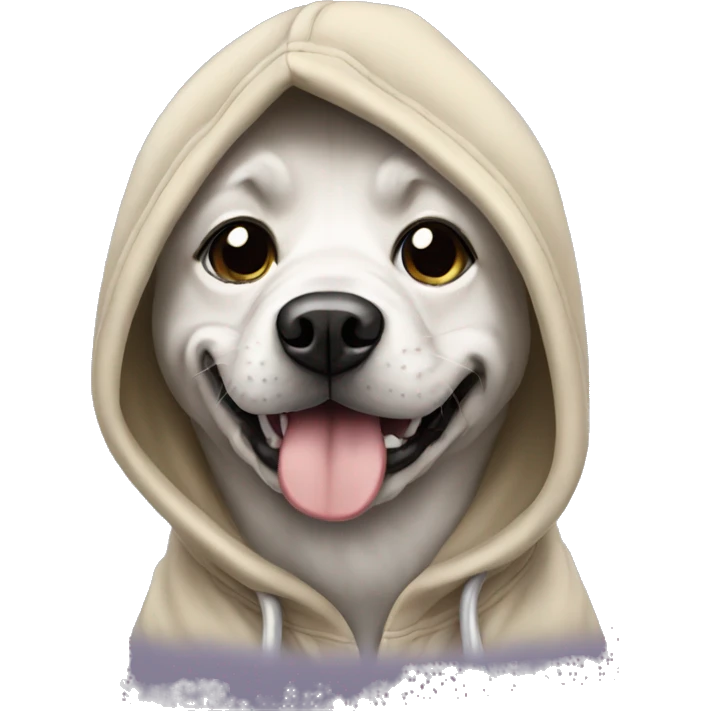 Dog wearing a hoodie  emoji