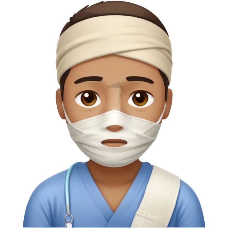 injured hospital patient taking care of himself emoji