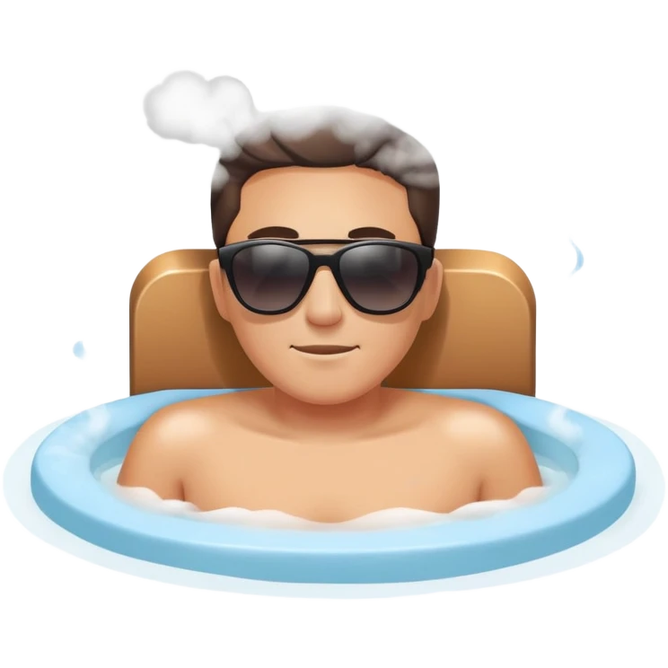 Person relaxing in jacuzzi with steam emoji