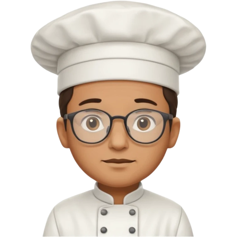chef de cuisine, wearing glasses emoji