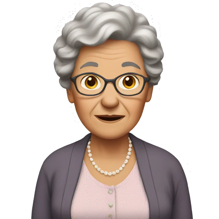 Grandma with brown hair emoji