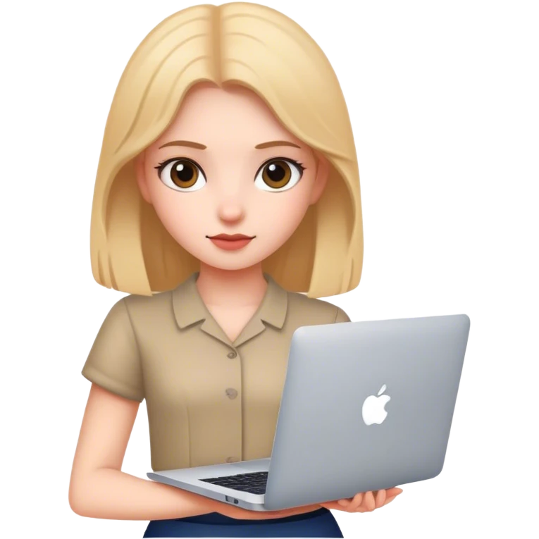 smart girl with MacBook emoji
