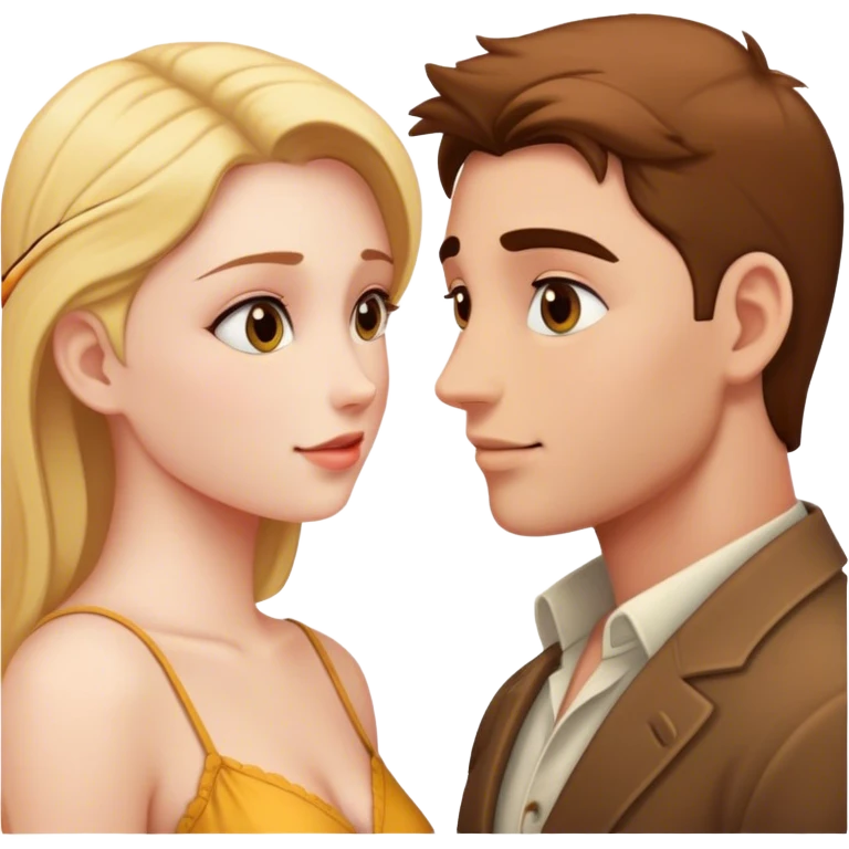 two lovers looking at eachother very romanticaly emoji