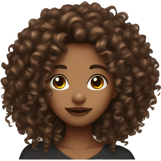 brown curly hair girl with septum piercing  emoji