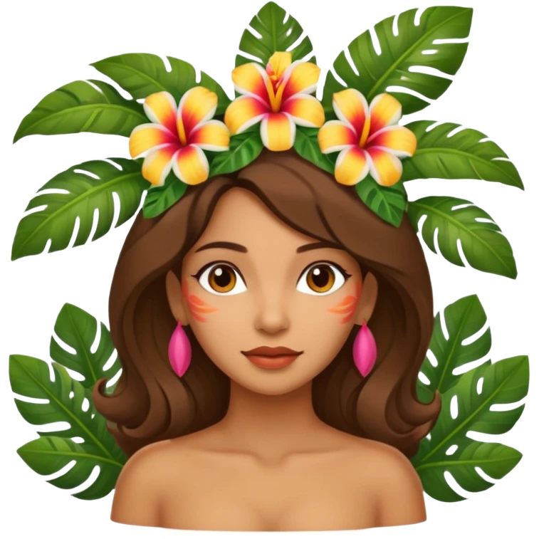 an latin woman with jungle tree emoji