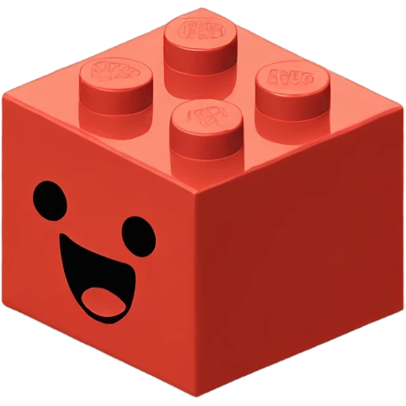 A red Lego brick emoji