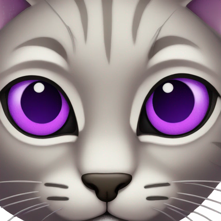 Dark cat purple eyes emoji
