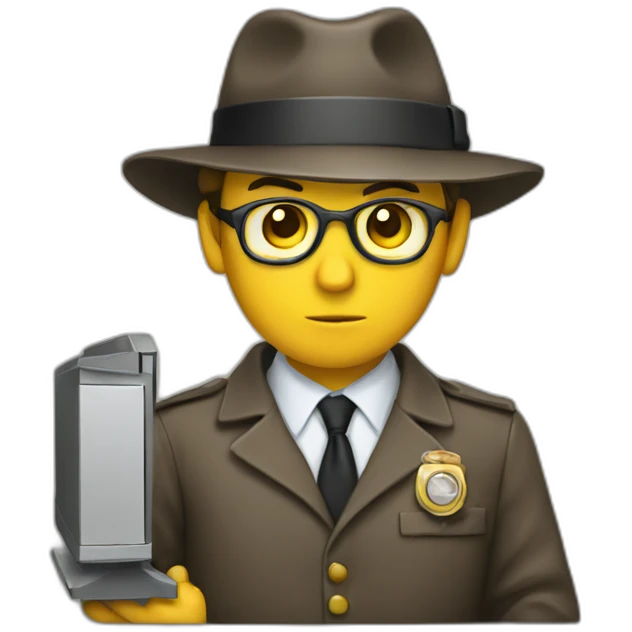 detective with a computer emoji