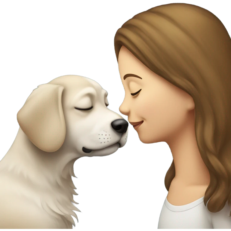 Human kissing dog emoji