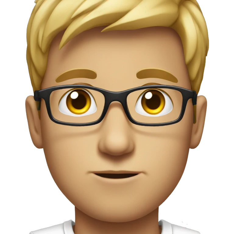 Young nerd with only one big eye emoji