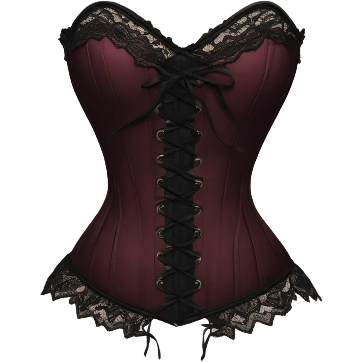 dark burgundy and black lace corset emoji