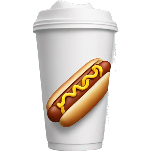 styrofoam cup with hot dog on it emoji