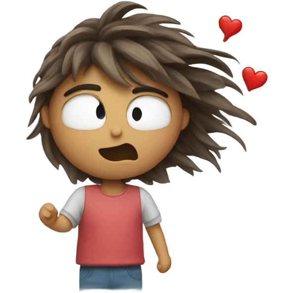 Wind blowing and turning into a heart emoji