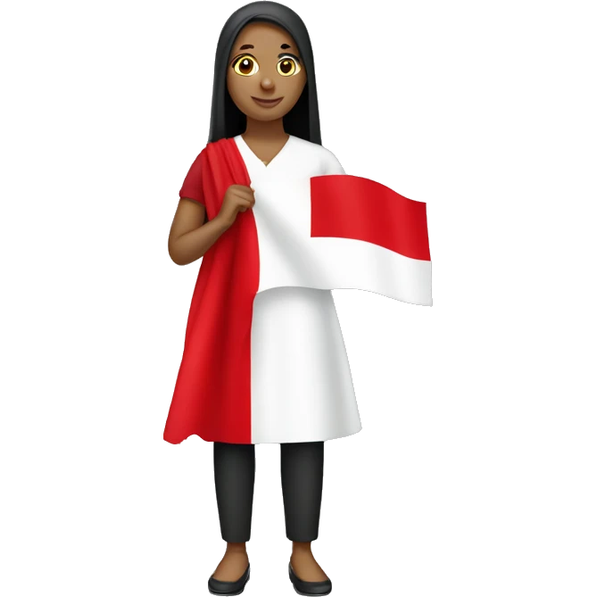 A woman holding a Bahraini flag  emoji