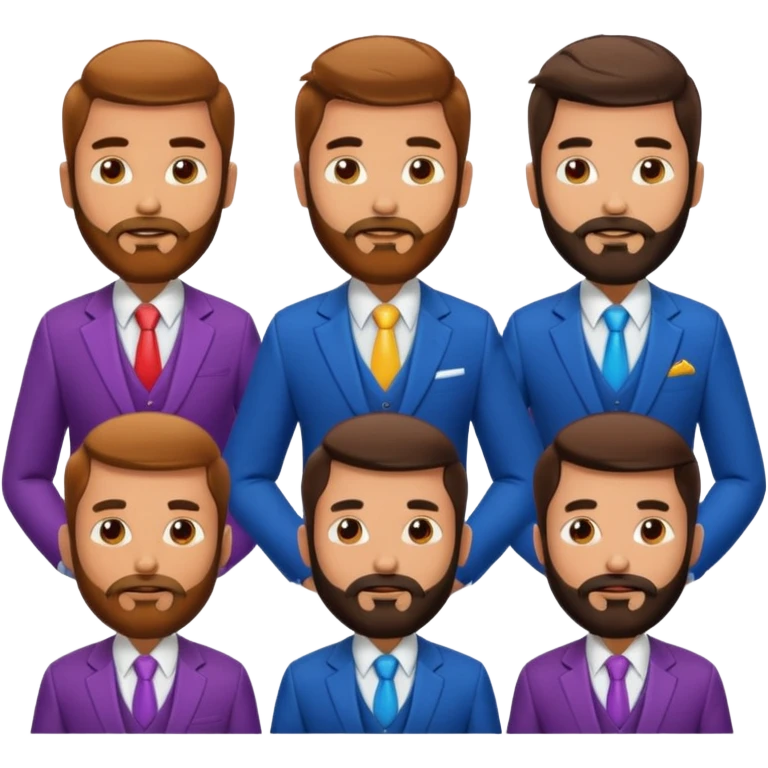 suit man,beard,different suit color,expressions emoji