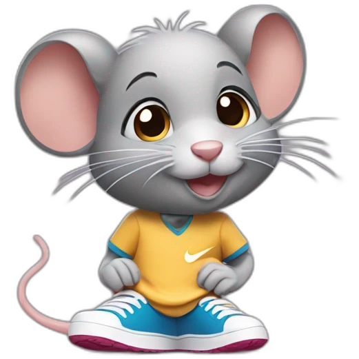 Cute rat with Nike shoes emoji
