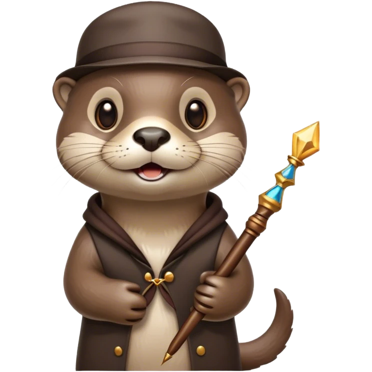 An otter with a wand emoji
