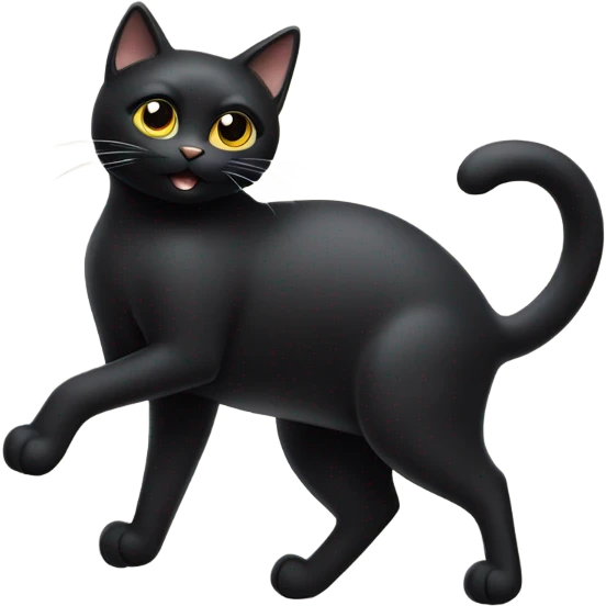 a black cat dancing on heels emoji
