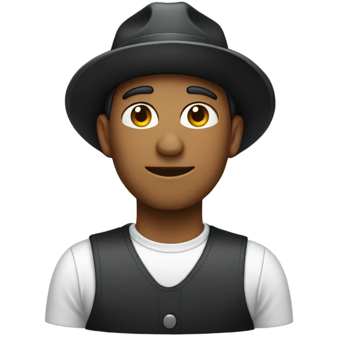 A worker in a black hat emoji