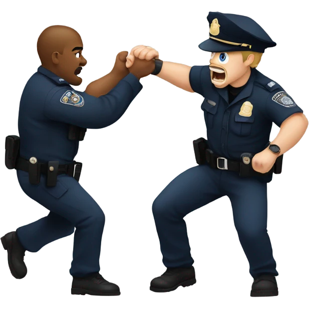 Police officer arresting thug  emoji