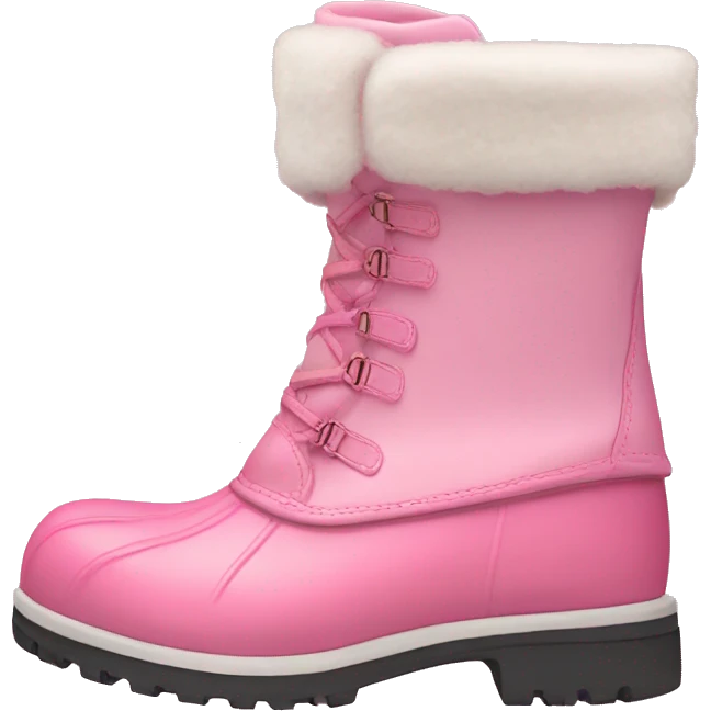 Preppy pink winter boots emoji