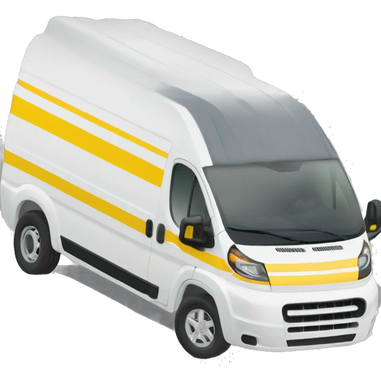 a white promaster van with four yellow stripes  emoji